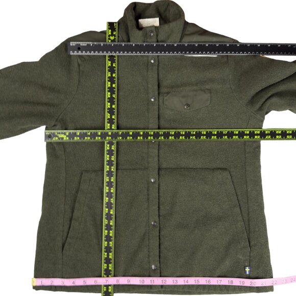 FJALLRAVEN Canada Wool Padded Shirt Jacket Olive Green Womens M - Picture 10 of 15